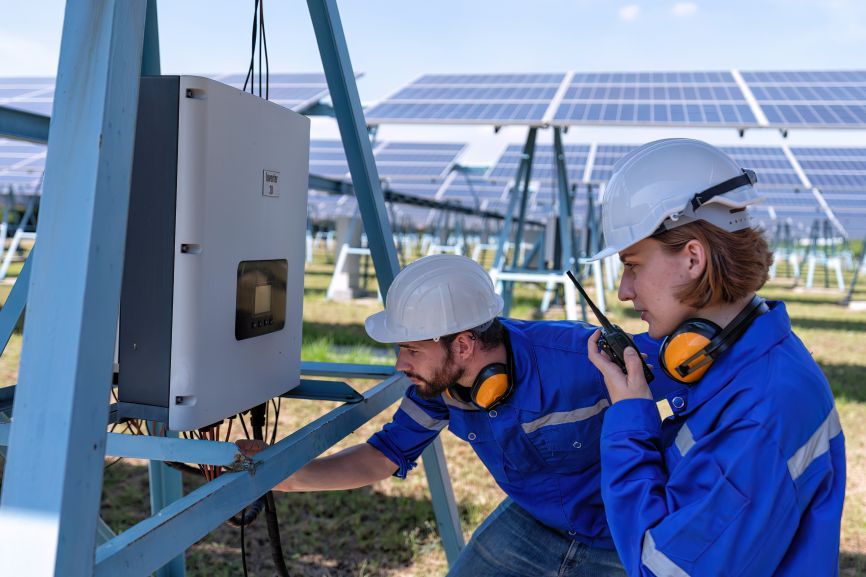solar inverter at a solar array for First Solar Installers